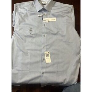 NWT Calvin Klein Steel Regular Fit Button Up Reg 16/5 34/35 Light Blue